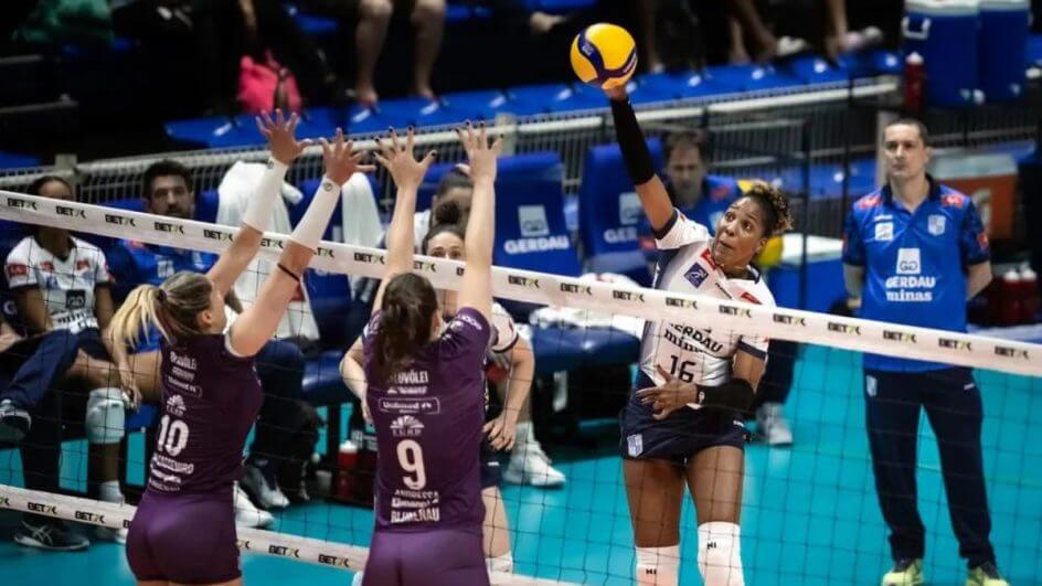 Bluvolei x Minas (Foto: Minas, Reprodução)
