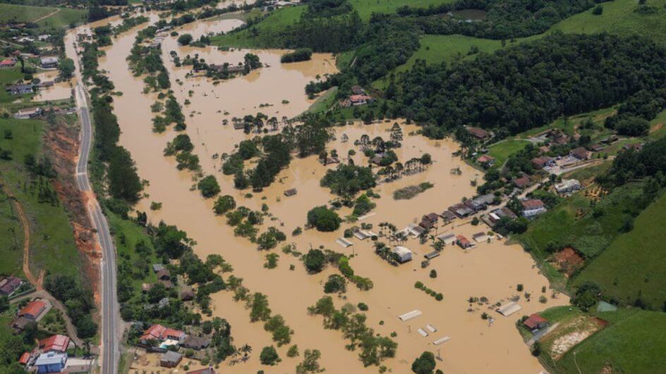 Chuvas em regiões como Rio do Sul, no Alto Vale (foto), provocaram prejuízo bilionário à agricultura em SC