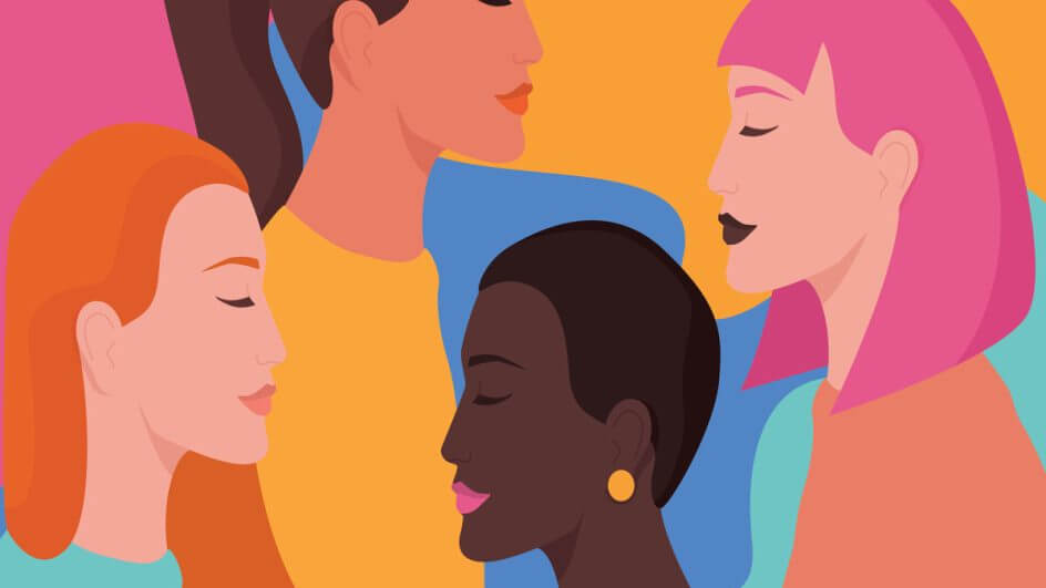 Ilustração de mulheres coloridas