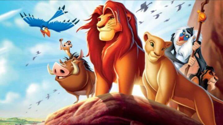 Simba e todos seus amigos; Timão, Pumba, Rafiki, Nala e Zazu