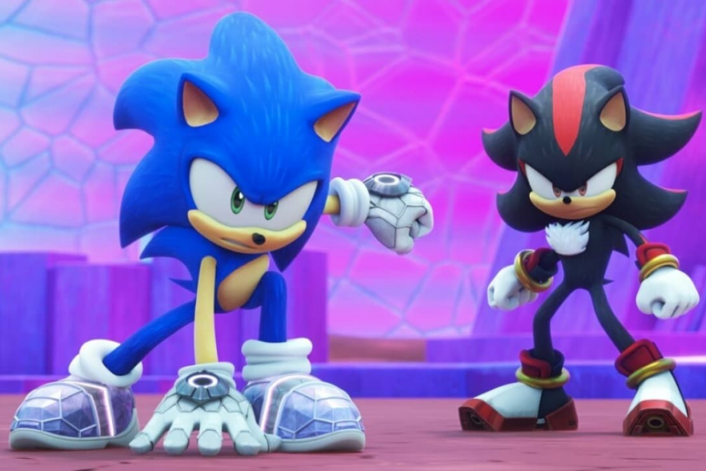 Na terceira temporada de “Sonic Prime”, após a destruição do Prisma do Paradoxo, o ouriço azul busca vingança contra a versão alternativa de Tails (Imagem: Reprodução Digital | Netflix)