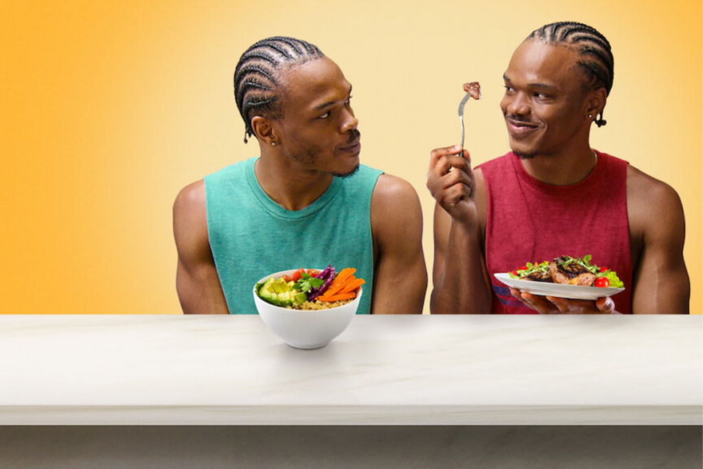 Neste documentário, gêmeos idênticos participam de um experimento científico que explora os impactos de alimentos específicos no corpo humano (Imagem: Reprodução Digital | Netflix)