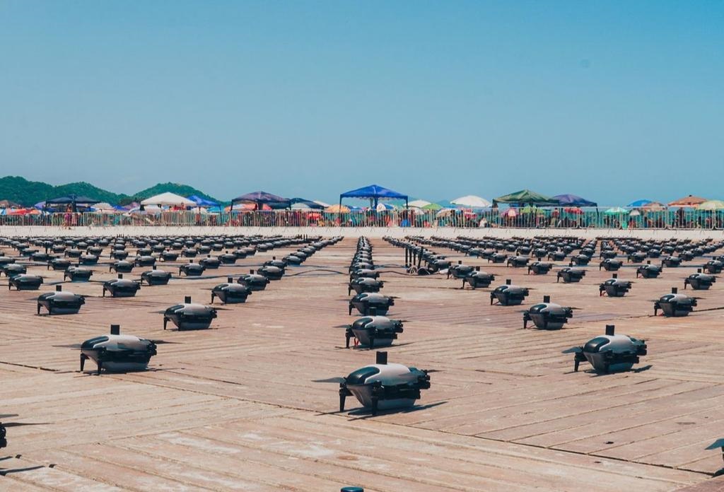 Drones estão à espera da virada em Balneário Camboriú