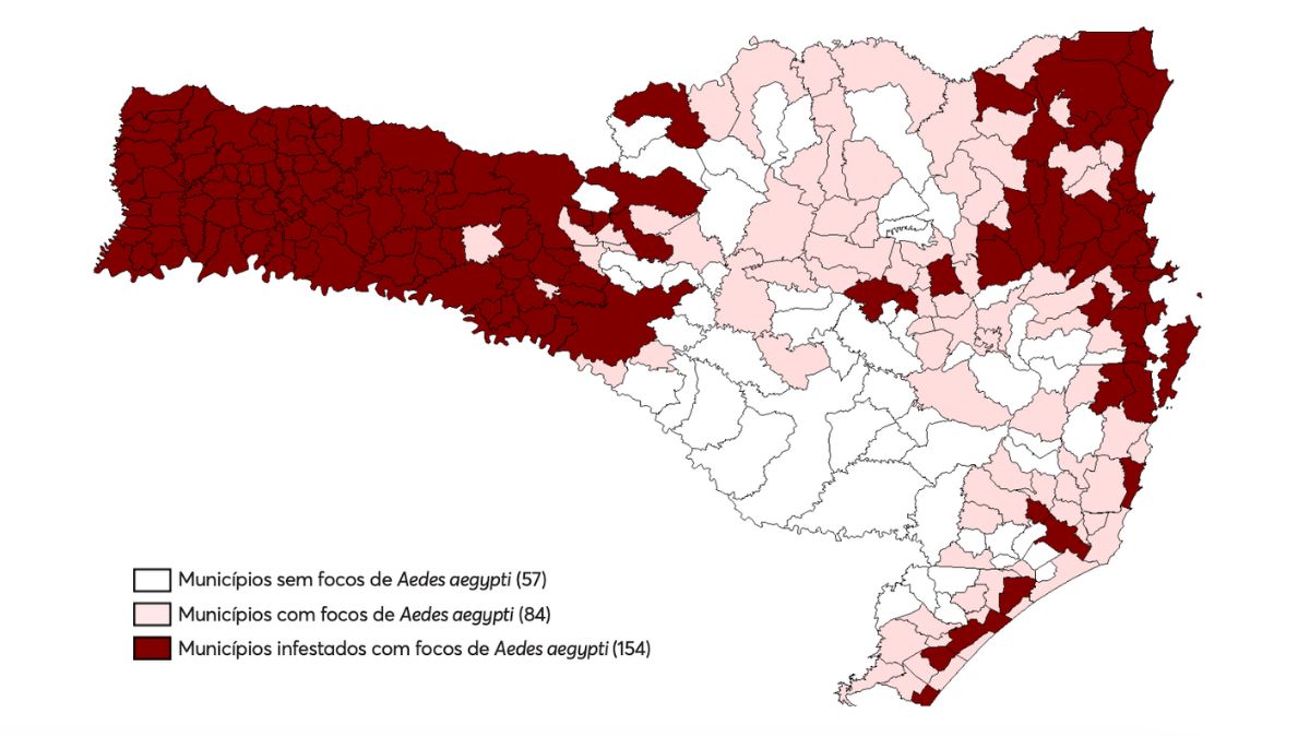 mapa mosquito da dengue sc