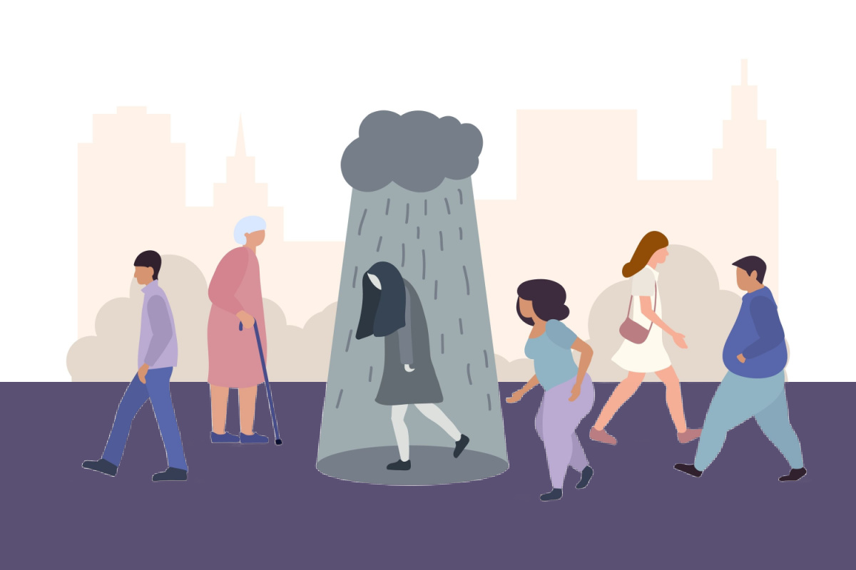 Nem todo quadro de depressão implica tristeza evidente, choro, pessimismo ou desesperança, mas sim a predominância de um estado de mal-estar constante (Imagem: Shumilina Maria | Shutterstock)