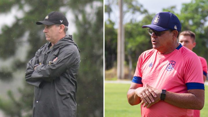 Em transmissão simultânea entre as rádios CBN Floripa e CBN Joinville, a equipe de esportes transmite a Recopa SC. (Crédito Celso da Luz Criciúma E.C.; Vica Bueno)