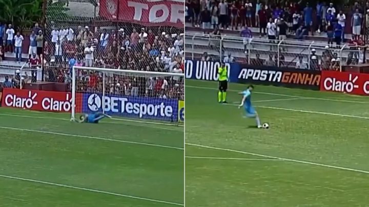 Goleiro do Coritiba brilha na Copinha (Foto: YouTube, Futebol Paulista, Reprodução)