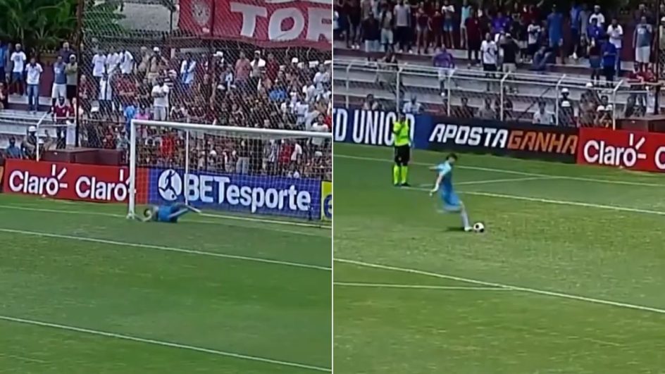 Goleiro do Coritiba brilha na Copinha (Foto: YouTube, Futebol Paulista, Reprodução)