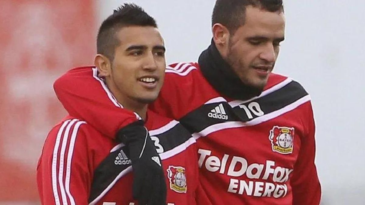 Renato Augusto e Vidal nos tempos de Bayer Leverkusen Foto Arquivo pessoal