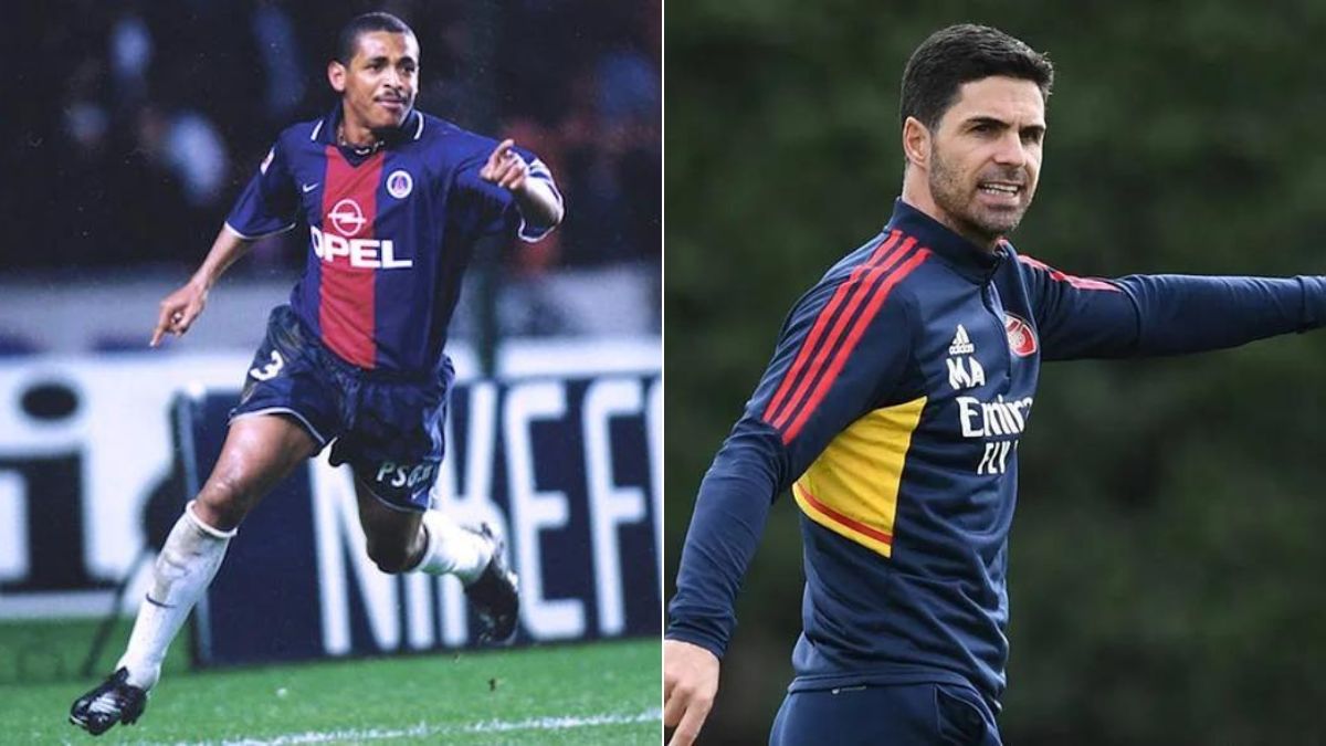 Vampeta e Arteta atuaram juntos no PSG, Divulgação PSG , Divulgação Arsenal