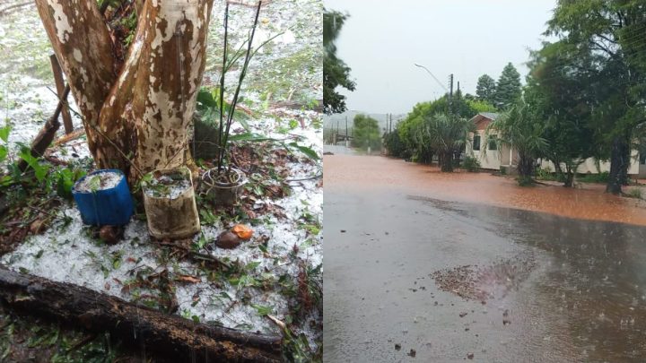 Temporal com chuva de granizo causa prejuízo no Oeste de SC