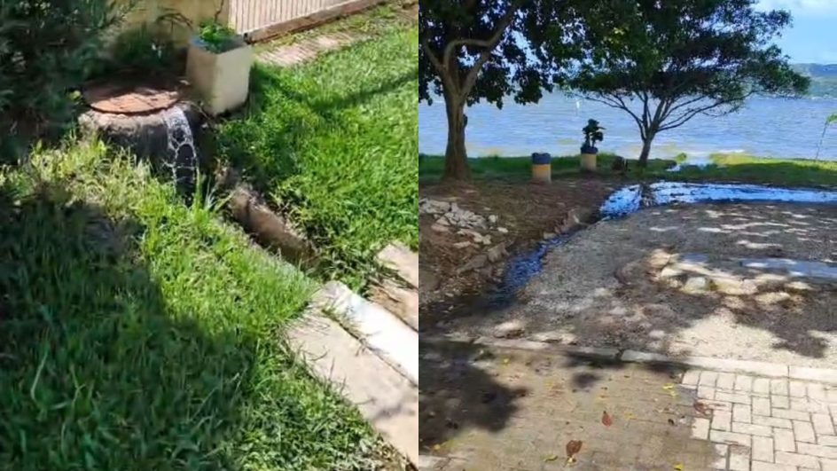 Vazamento de esgoto na Lagoa da Conceição vai e volta (Foto: Reprodução)