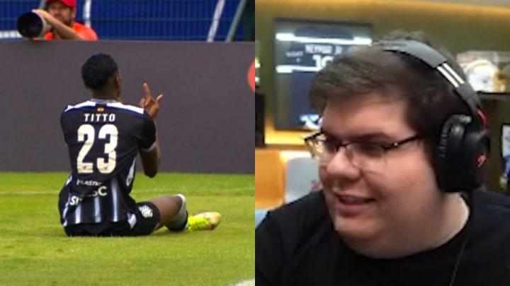 Casimiro reage à expulsão do lateral do Figueirense (Foto: NSC TV, Reprodução, Cortes do Casimiro, YouTube, Reprodução)