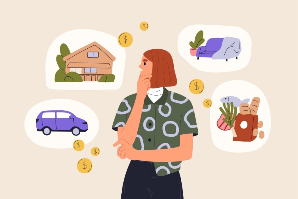 Refletir sobre a necessidade dos produtos antes de comprá-los é uma boa estratégia contra as dívidas (Imagem: GoodStudio | Shutterstock)