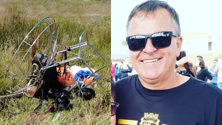 Homem que pilotava paramotor morre após queda de 20 metros. (Foto: Divulgação, CBM e Redes Sociais)