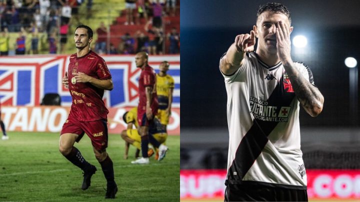 Gustavo Poffo e Vegetti são as esperanças de gols para o jogo da Copa do Brasil (Foto: Arthur Miranda, Marcílio Dias, Leandro Amorim, Vasco)