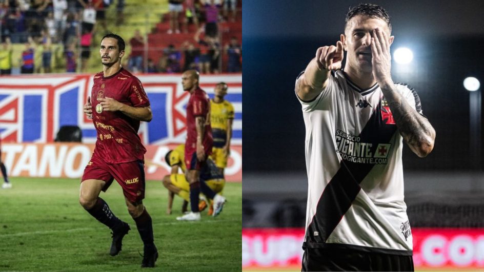 Gustavo Poffo e Vegetti são as esperanças de gols para o jogo da Copa do Brasil (Foto: Arthur Miranda, Marcílio Dias, Leandro Amorim, Vasco)