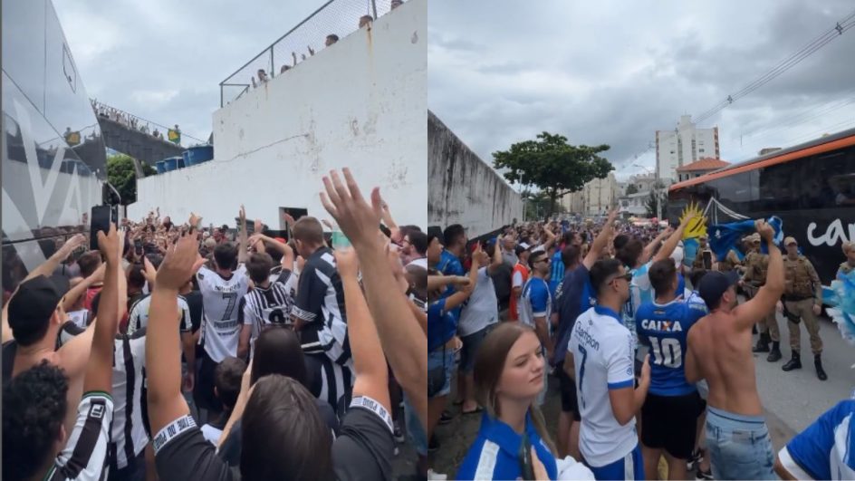 Recepção dos torcedores (Foto: ge/sc, Instagram, Reprodução)