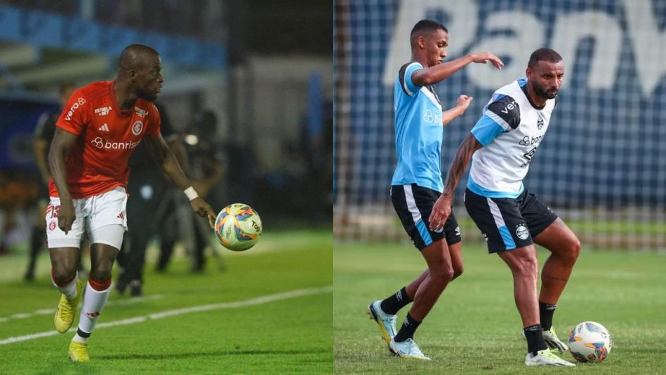 Valencia e JP Galvão jogaram juntos na Turquia e se enfrentarão neste domingo (Foto: Ricardo Duarte, Internacional, Lucas Uebel, Grêmio FBPA)