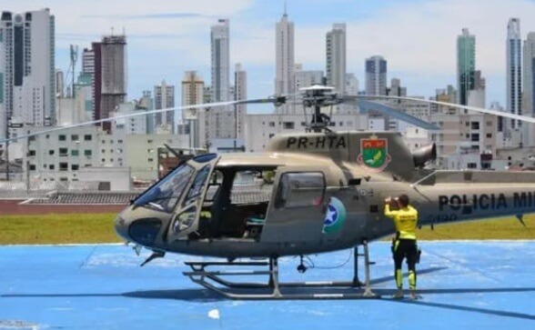 Helicóptero da PM em Balneário