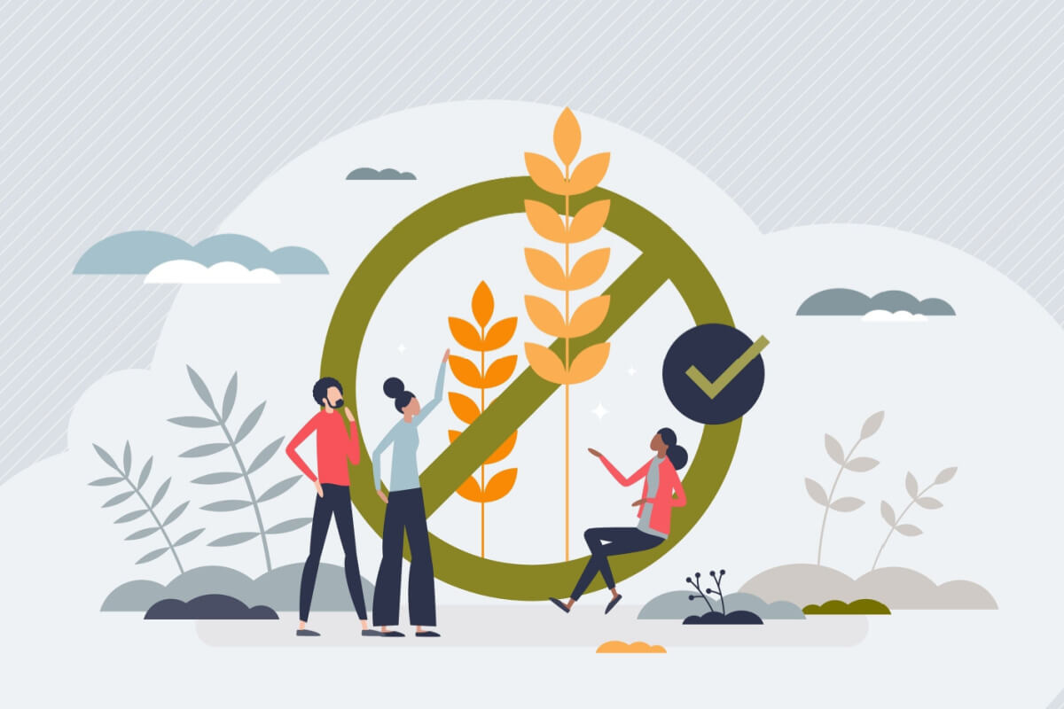 A presença do glúten nos alimentos pode ser problemática para aqueles com doença celíaca (Imagem: VectorMine | Shutterstock)