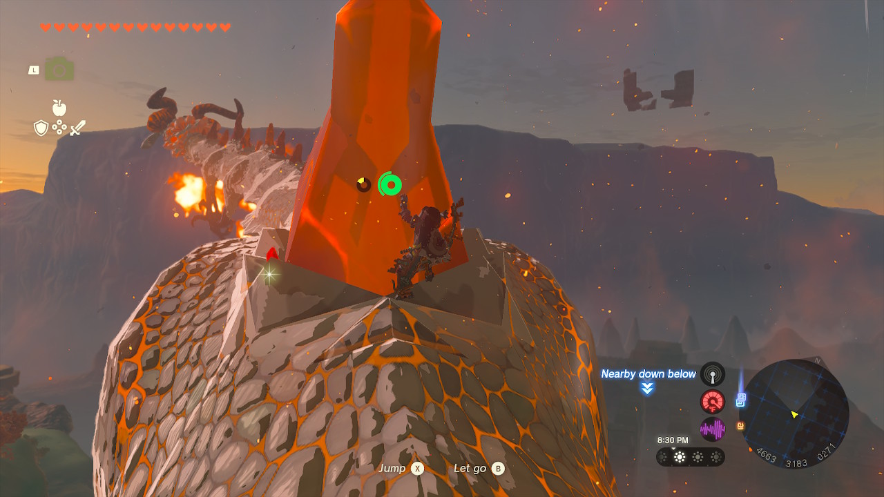 Link em escama de dragão em Zelda Tears of the Kingdom