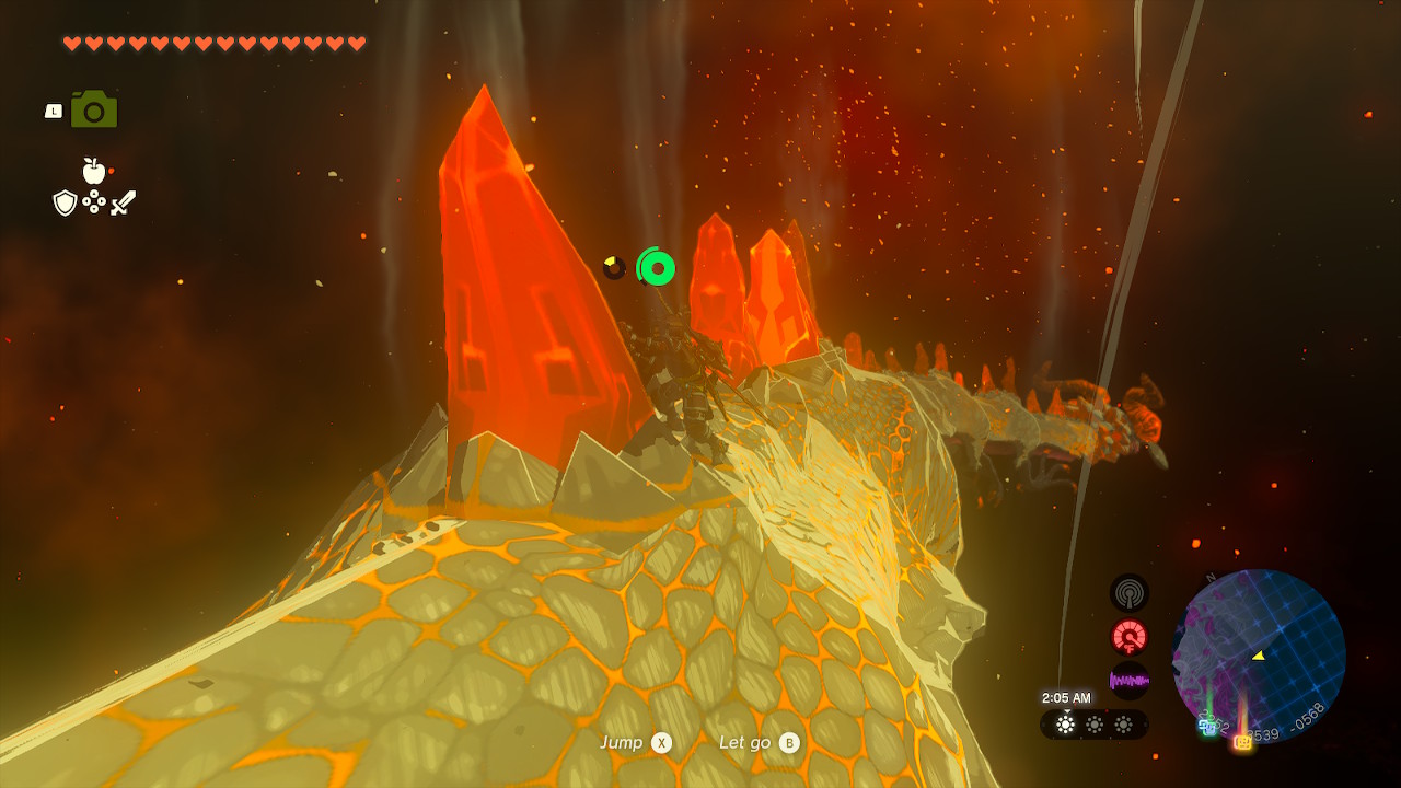 Link nas costas de dragão em Zelda Tears of the Kingdom