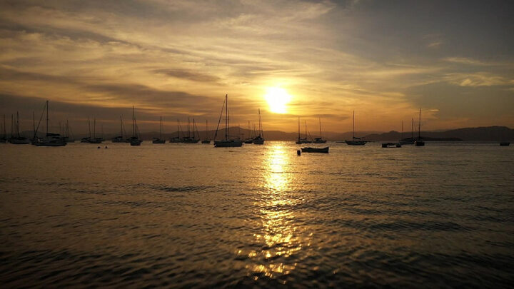 Pôr do Sol em Santo Antônio de Lisboa (Foto: Josué Betim, NSC TV, reprodução)