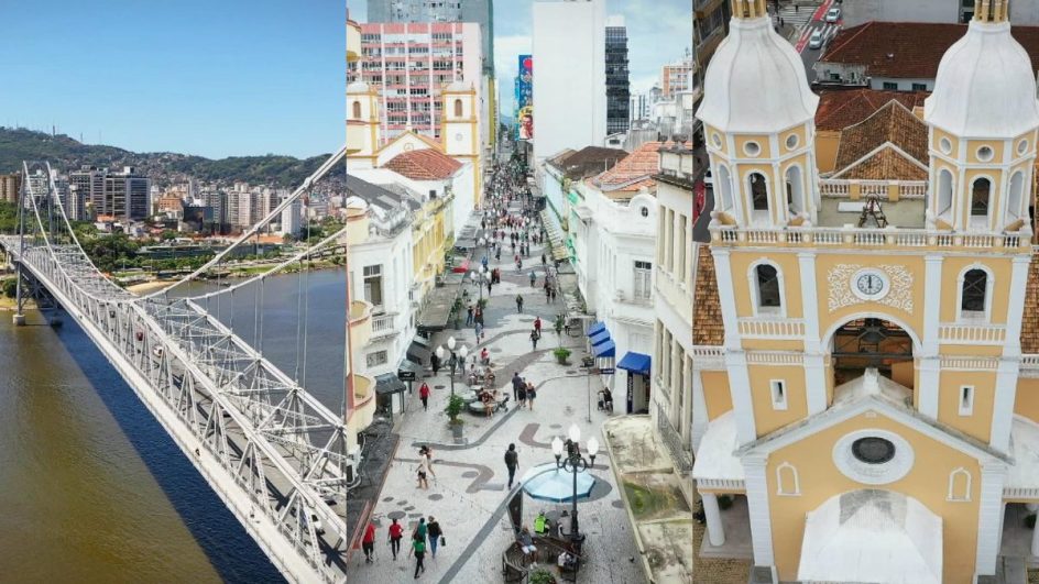 Floripa de Cima Voo pelo Centro de Florianópolis mostra Capital 351 anos após fundação
