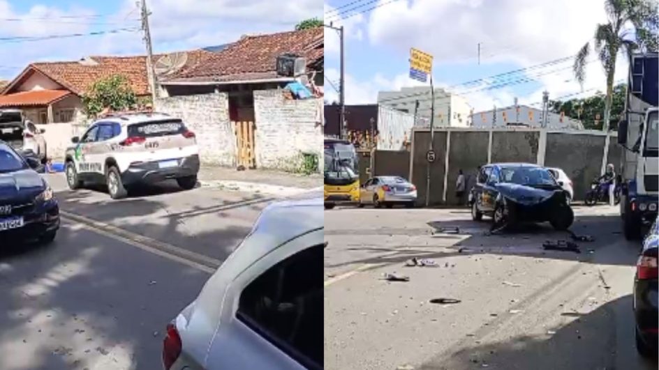 Perseguição terminou com acidente e dois presos em Canasvieiras, no Norte da Ilha, em Florianópolis