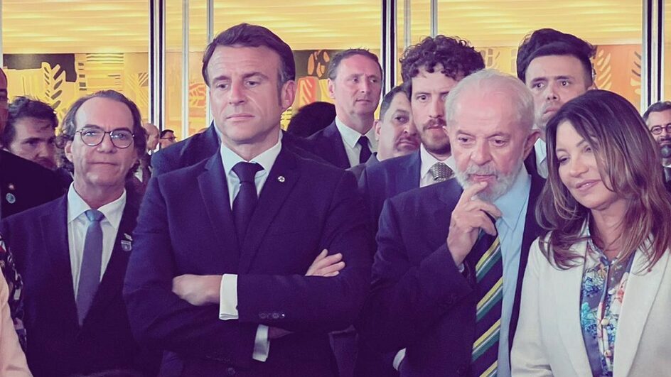 Decio Lima com Lula e Macron
