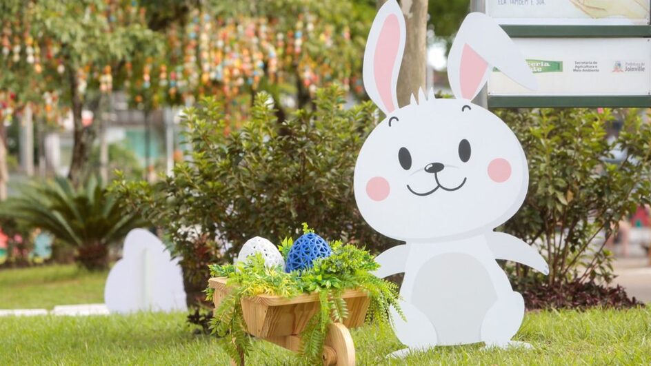 Praça vai ficar decorada para a Páscoa em Joinville (Foto: Prefeitura de Joinville, Divulgação)