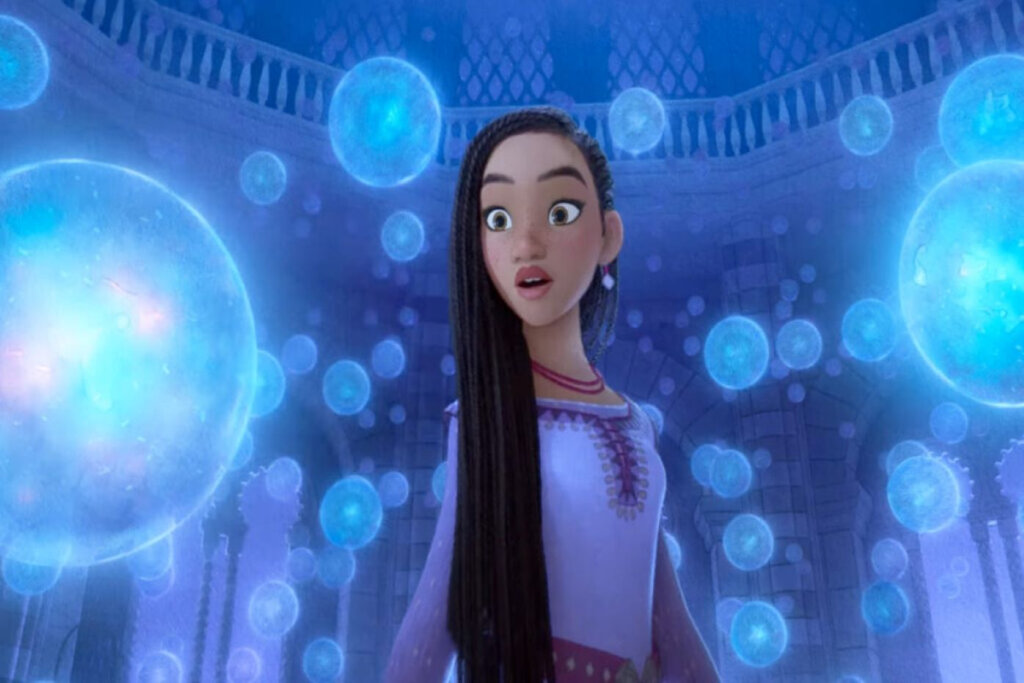 “Wish – O Poder dos Desejos” segue a jornada de Asha e sua conexão cósmica com a Estrela para salvar sua comunidade (Imagem: Reprodução digital | Disney+)