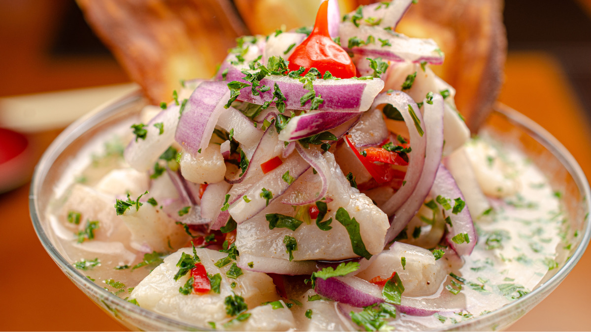 ceviche de peixe branco