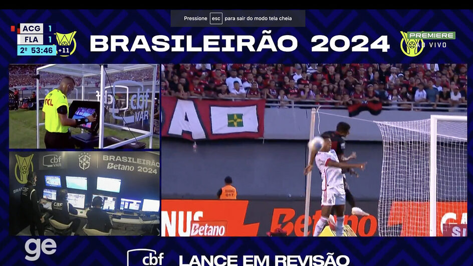 Flamengo pênalti Brasileirão (Foto: reprodução/ SPORTV Premiere)
