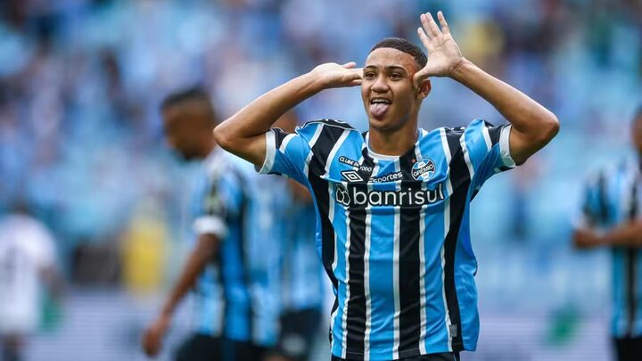 Gustavo Nunes, atacante do Grêmio (Foto: Lucas Uebel, Grêmio)