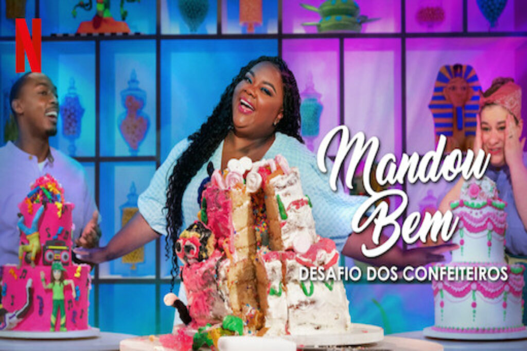 Capa com apresentadora Nicole Byer e bolos