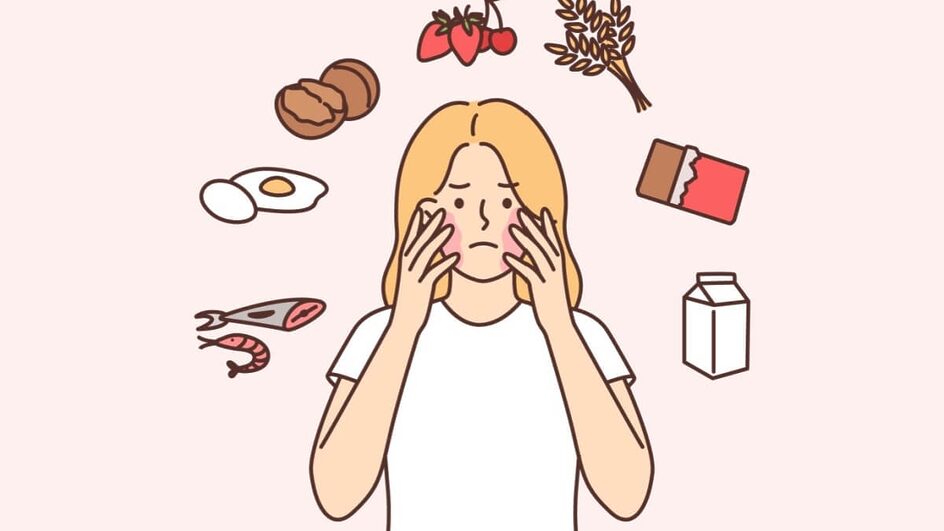 Os sintomas da alergia alimentar podem variar conforme o alimento ingerido e a gravidade da reação alérgica (Imagem: Alphavector | Shutterstock)