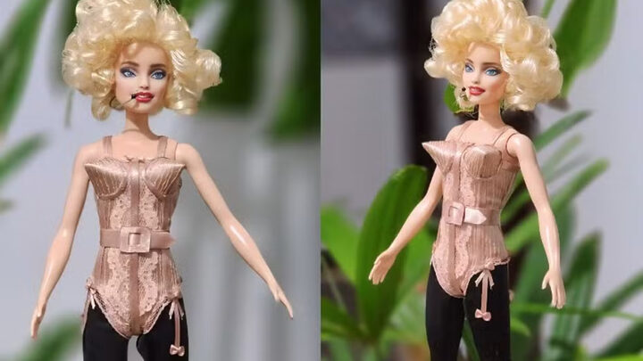 Artista de SC transforma Barbie em Madonna dos anos 90 com sutiã que virou moda