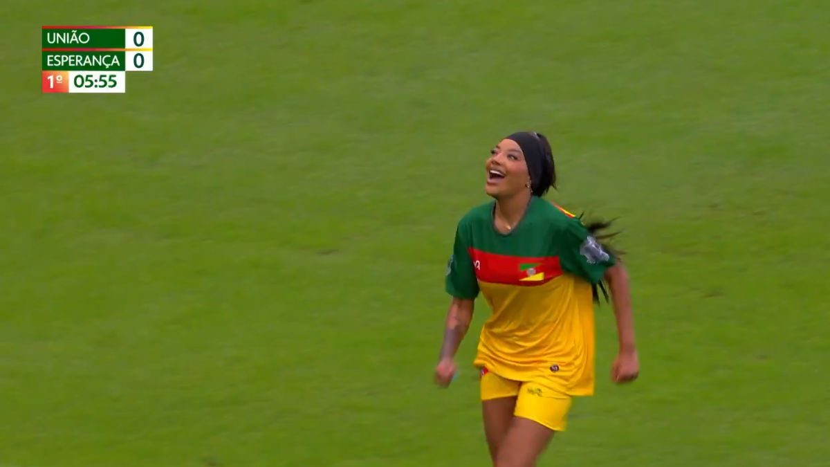 Ludmilla marcou o primeiro gol do União (Foto: TV Globo, Reprodução)