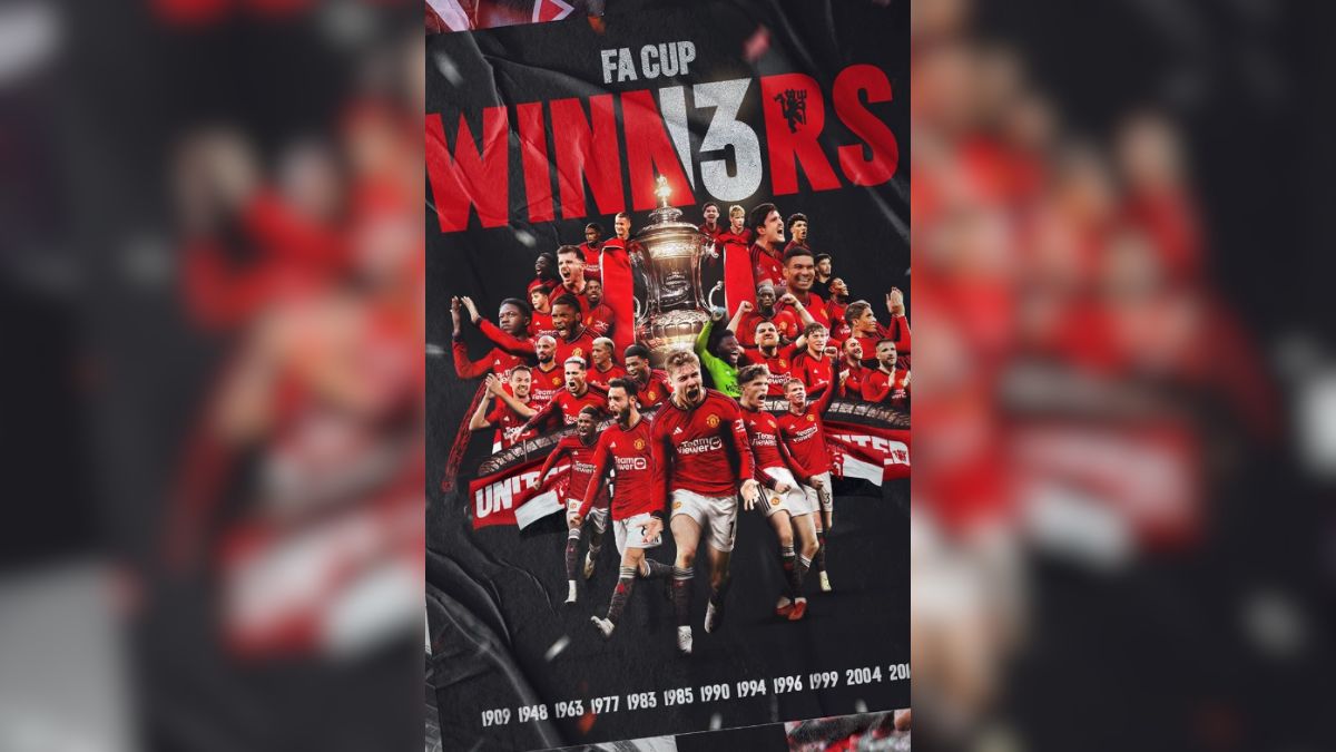 Manchester United celebra o 13º título da Copa da Inglaterra (Foto: @manchesterunited, Instagram, Reprodução)
