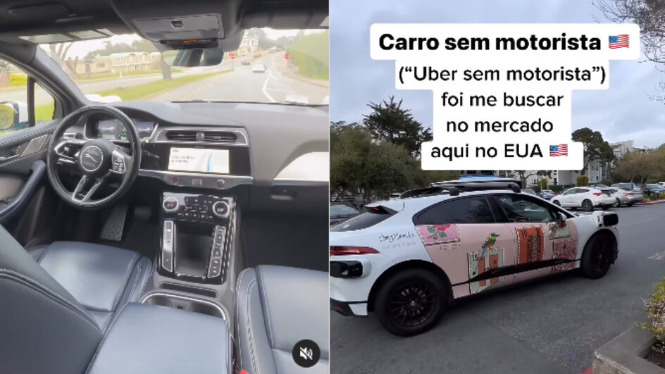 Uber com carro que dirige sem motorista