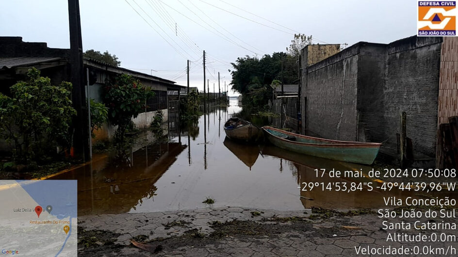 chuva deixa desalojados no extremo sul de sc