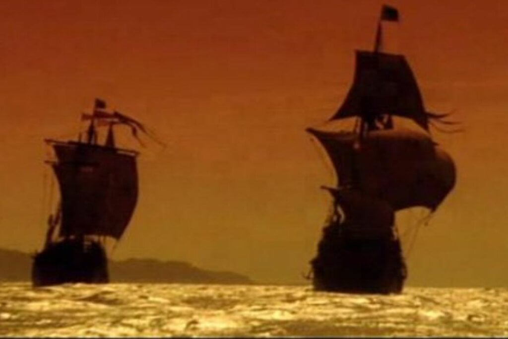 “1492: A Conquista do Paraíso” conta a história da chegada dos nativos espanhóis em território americano (Imagem: Reprodução digital | Pathé, Gaumont e Paramount Pictures)