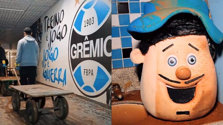 Arena do Grêmio recebe limpeza (Foto: @todosnaarena, X, Reprodução)