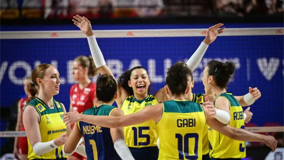 Brasil passa pela Polônia e vence a nona seguida na Liga das Nações de Vôlei Feminino