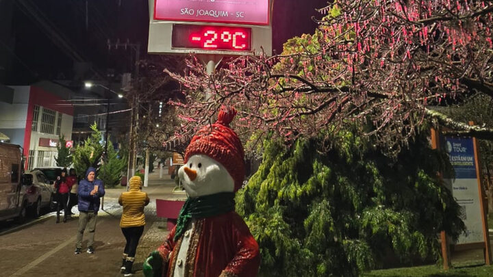 Temperaturas negativas em SC neste domingo (30)