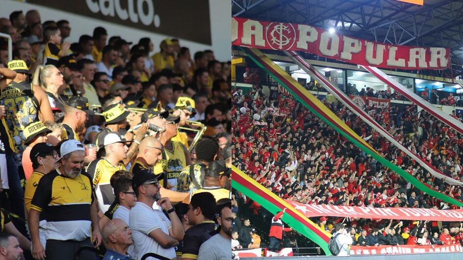 Torcedores de Criciúma e Internacional no Heriberto Hulse (Foto: Celso da Luz, Criciúma | Ricardo Duarte, Internacional)