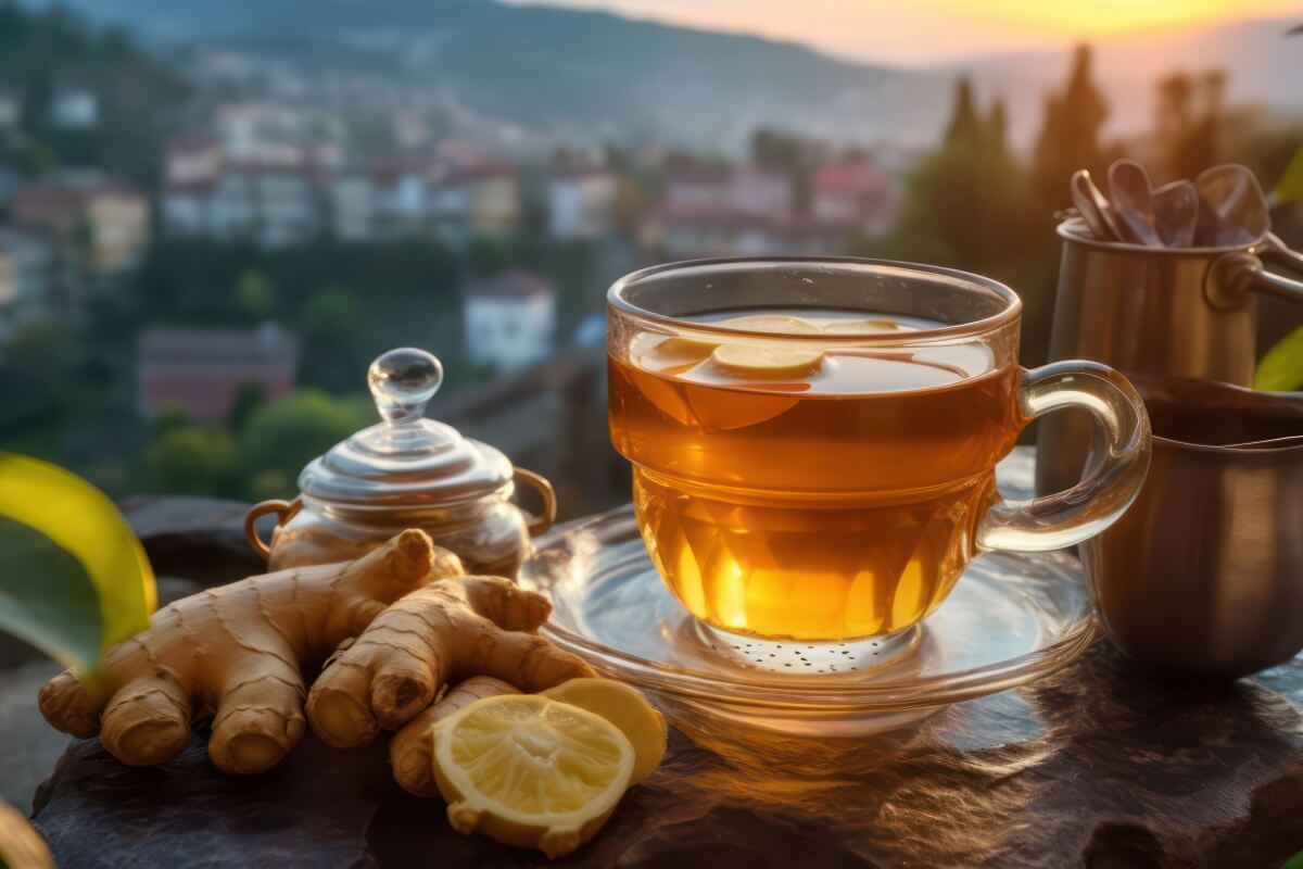Chá verde com gengibre e limão-siciliano (Imagem: Creative World Design | Shutterstock)