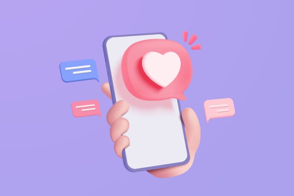 Enviar mensagens ao parceiro apimenta a relação (Imagem: Vector Stock Pro | Shutterstock)